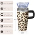 thumbnail image 3 of Leopard 20oz Stainless Steel Tumbler with Handle and Straw – Insulated Travel Cup with Sliding Lid, 360° Full Wrap Printed Mug for Home, Outdoor & Sports Use, 3 of 6