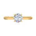 thumbnail image 3 of 3/4 Carat Prong Set Solitaire Diamond Engagement Ring Band in 14K Yellow Gold (Ring Size 7.25), 3 of 5