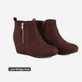 thumbnail image 2 of Dream Pairs Women's Suede Low Wedges Ankle Boots, 2 of 5