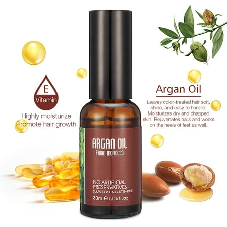 Natural Moroccan Argan Oil for Damaged Hair, Dry Skin, & Nail Care, Cold Pressed Glycerine Oil, Stimulate Hair Growth, Skin moisturizer, Nail Protector,
