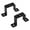2pcs 2in, variant on 2PCS or 4PCS U-Type Metal Bracket for Square Pipe Railings, Black Carbon Steel Pipe Clamp for Indoor Outdoor Use