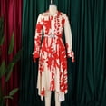 thumbnail image 6 of AURA Plus Size Printed Lapel A Line Midi Dress Long Sleeve High Waist Summer 2024 African Style Dress with Belt, 6 of 8