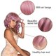 thumbnail image 3 of Pelucas cortas de color rosa púrpura para mujer, peluca sintética ondulada rizada hasta los hombros para cosplay para niñas, pelucas coloridas de uso diario (12, rosa púrpura), 3 of 5
