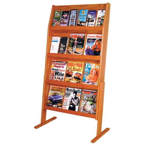 Wooden Mallet Slope Free Standing Magazine Rack