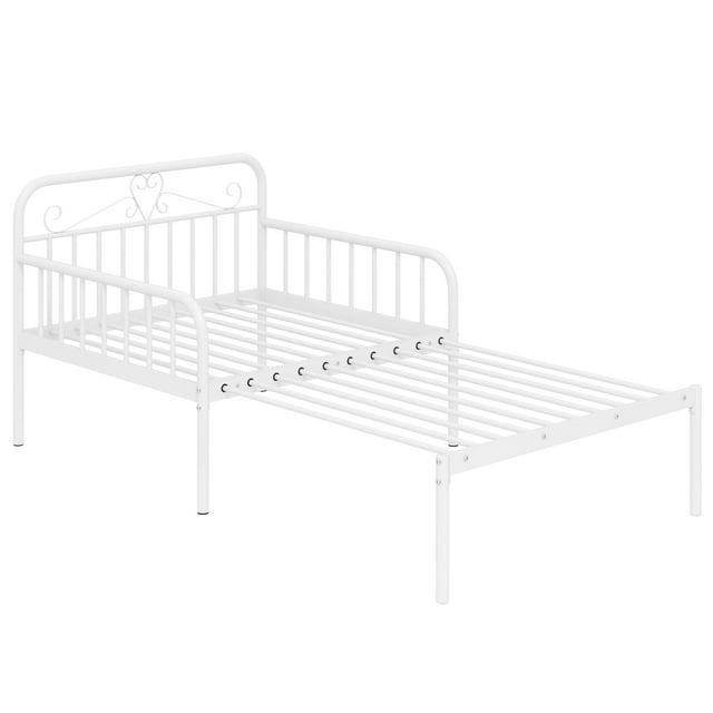 Costway Lit de Jour en Métal Lit de Jour Extensible en Lit Simple Lattes Robustes Support Canapé-Lit Blanc