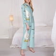 thumbnail image 3 of Xecao funny goose Print Women Pajamas Set Soft Sleepwear Pjs long Sleeve Button Down Nightwear with Long Pants-Small, 3 of 7