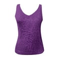 thumbnail image 3 of DuoJiaJ Sequin Camisole Top Elegant Solid Color Sleeveless Shiny Blouse For Casual Party Wear Summer Tank Tops Women Purple S, 3 of 3