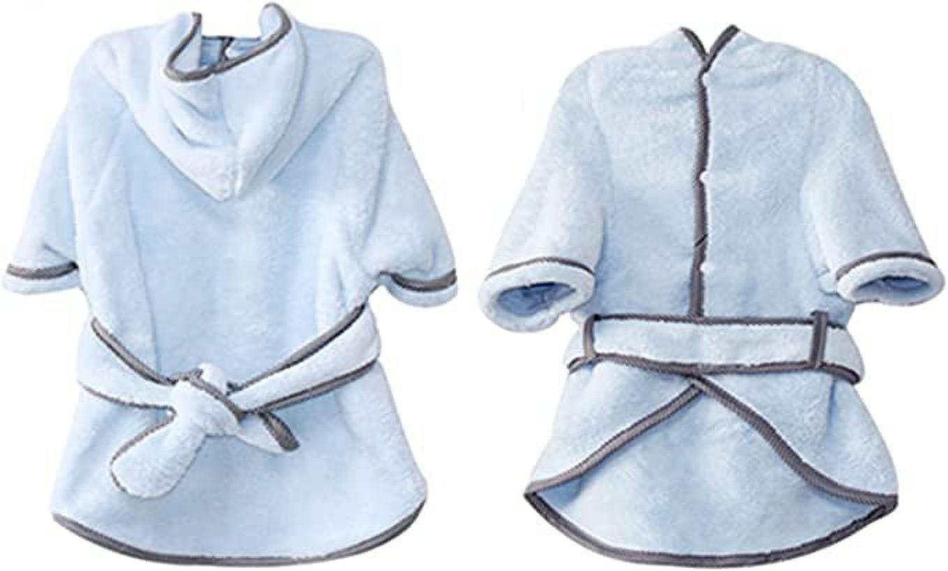 Dog Bathrobe, Microfiber Fast Drying Absorbent Hooded Bath Towel for Puppy Small Medium Large Dog Cat (2XL, LightCyan)