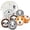 Yellow, Gray, Brown, variant on Wool Dryer Balls 6 Pack, Reusable, Reduce Wrinkles and Decrease Drying Time, Hypoallergenic