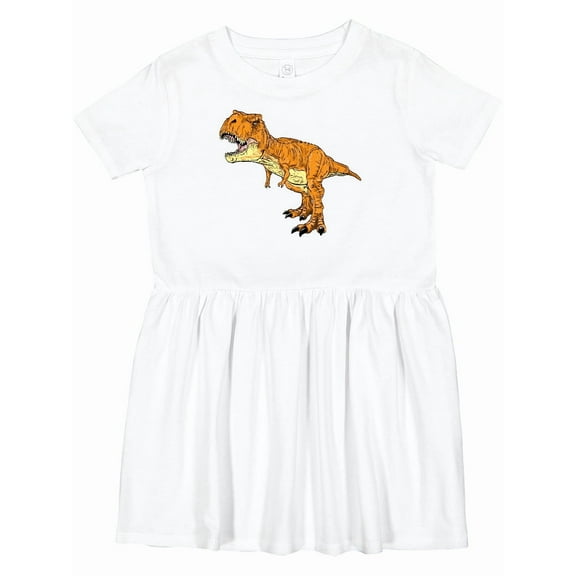 Inktastic Roaring T-rex Girls Toddler Dress