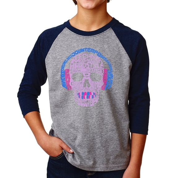 Boy's Raglan Baseball Word Art T-shirt - Styles of EDM Music