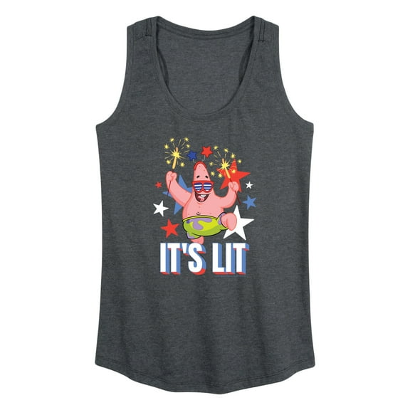 SpongeBob SquarePants - Lit Fireworks Patrick - Women's Racerback Tank Top