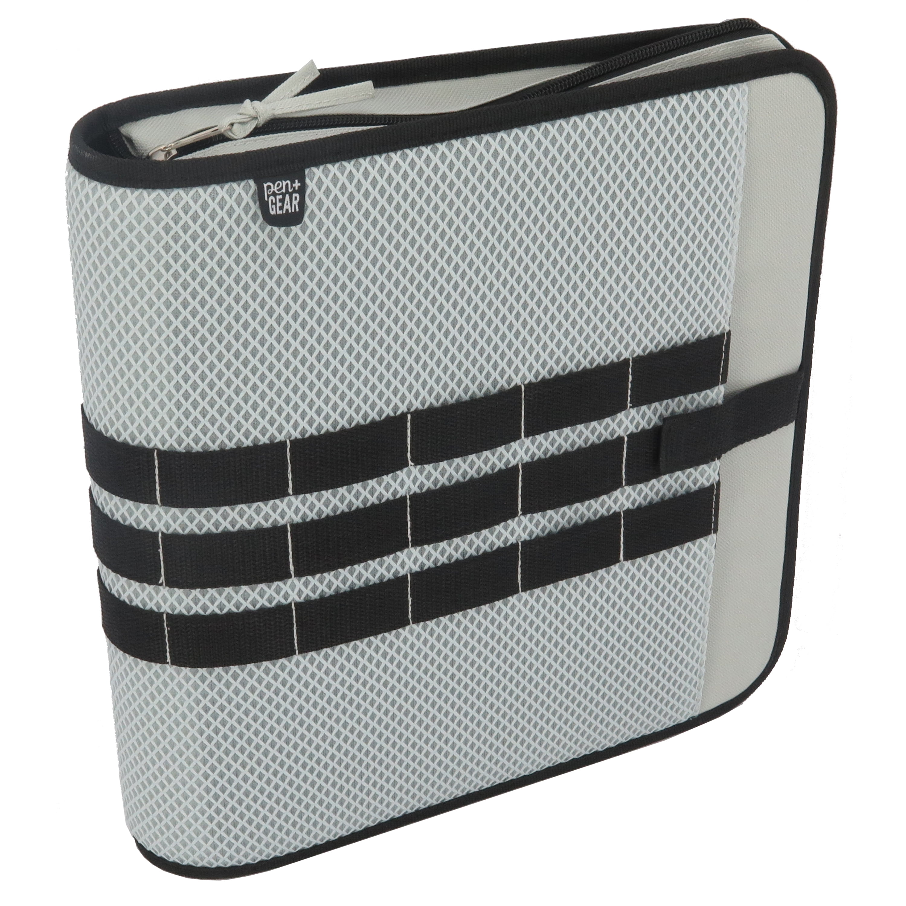 Pen+Gear Sport Mesh Zipper Binder, 2 inch, Round 3-Ring, 12.75x2.5x13, Gray