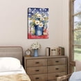 thumbnail image 6 of Aaheei Country Daisy Wall Art Retro White Yellow Flower Blue Vase Canvas Print American Flag Bathroom Wall Decor Texture Picture Modern Artwork for Living Room Bedroom Home Office Decoration 8x10, 6 of 6