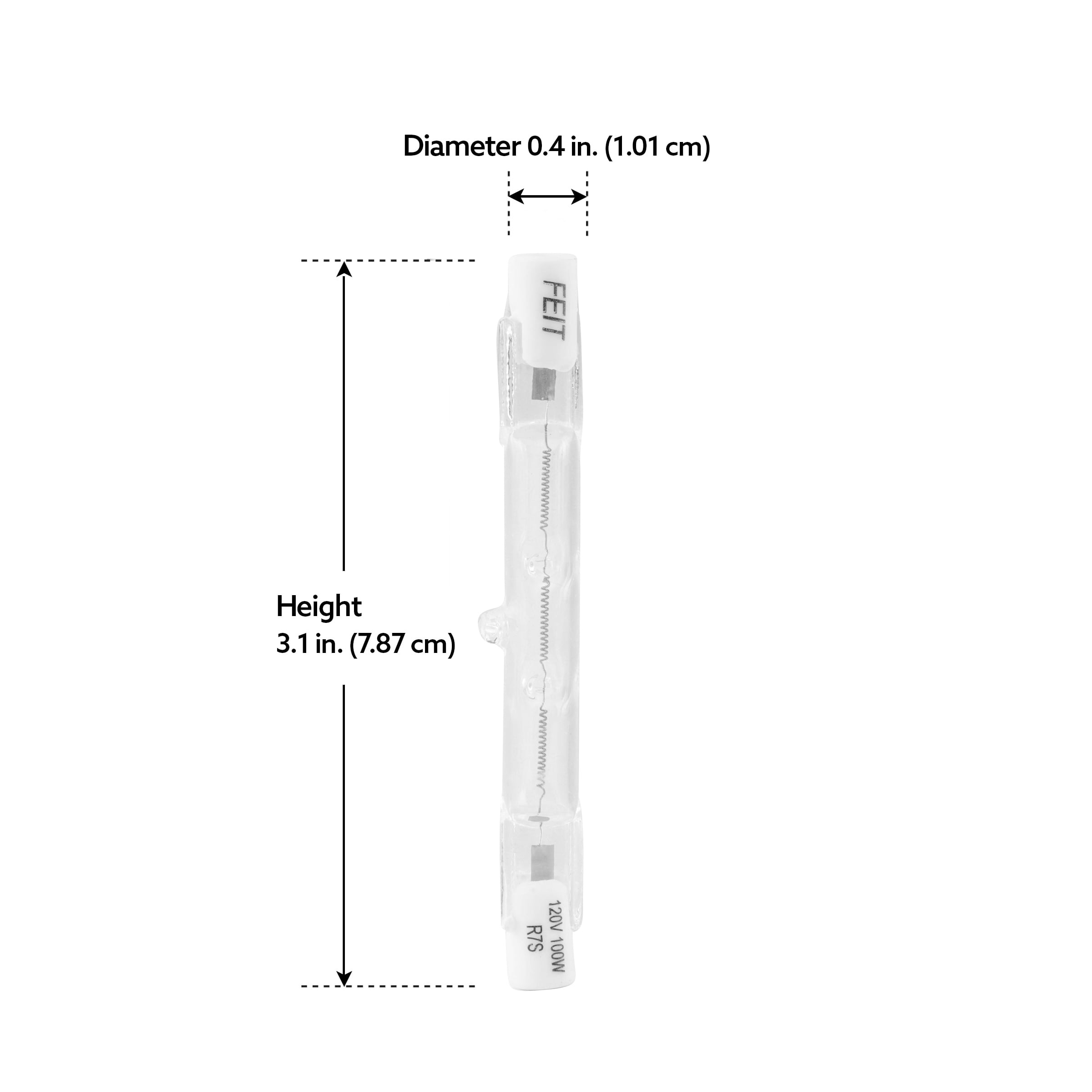 Feit Electric 100W T3 Warm White (3000K), Double Ended R7S Base, Dimmable Halogen Light Bulb (2 Pack)