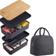 thumbnail image 2 of Stackable Lunch Box with Thermal Insulation Bag Microwave Lunch Box Suitable for Office Workers and Students., 2 of 6