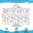 thumbnail image 2 of White Butterfly Pattern Hooded Bath Towel，60"x35" for Ages 3 To 12 Kids, Quick Dry Lightweight Soft Microfiber Hood Beach Towel Cover Up for Kids, 2 of 7