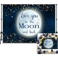 thumbnail image 5 of Baby Shower Backdrop Love You to The Moon and Back Photography Background Golden Star Bday Baby Shower Party Decorations Banner Supplies Photo Booth Props, 5 of 5