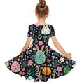 thumbnail image 4 of hengsof Girls Spring Dress, Short Sleeve Spring Easter Round Neck Special Event Dress Sweet and Cute Dress for Kids Ages 4 to 14 Years, 4 of 5