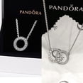thumbnail image 2 of Collar De Plata S925 Pandora Amor Femenino Doble Anillo Mujer Clavícula Cadena Suéter, 2 of 4