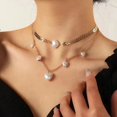 thumbnail image 1 of Collier de Perles Exagéré pour Femmes Simple Polyvalent Ouverture de Perles Dorées Collier Mode Clavicule Exquise Bijoux - TG-3, 1 of 6