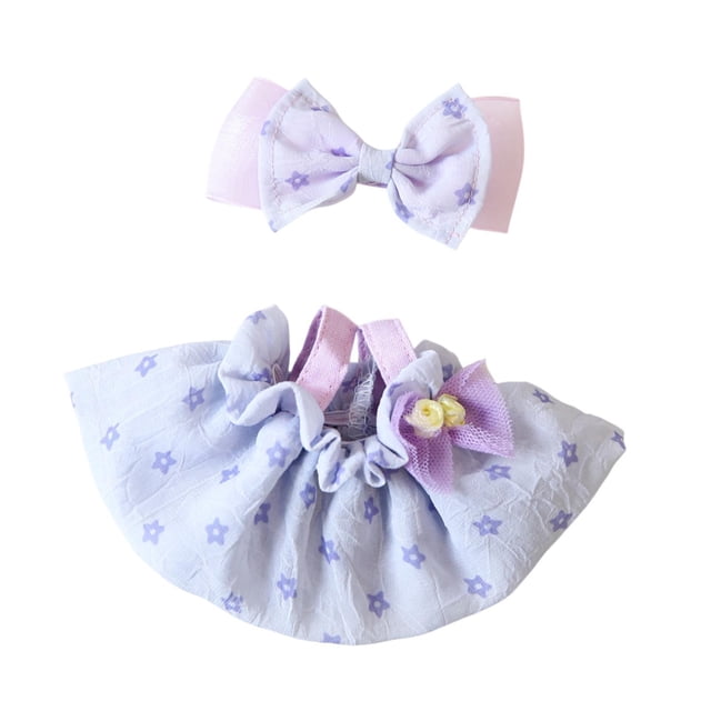 Adorable atuendo para muñeca de peluche, accesorios para muñecas, ropa hecha a mano, reemplazo para muñecas. púrpura