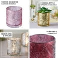 thumbnail image 4 of Efavormart 6 Pack Antique Burgundy Mercury Glass Candle Holders, Votive Tealight Holders With Palm Leaf Design for Wedding, Parties, Centerpieces Decorations, 4 of 11