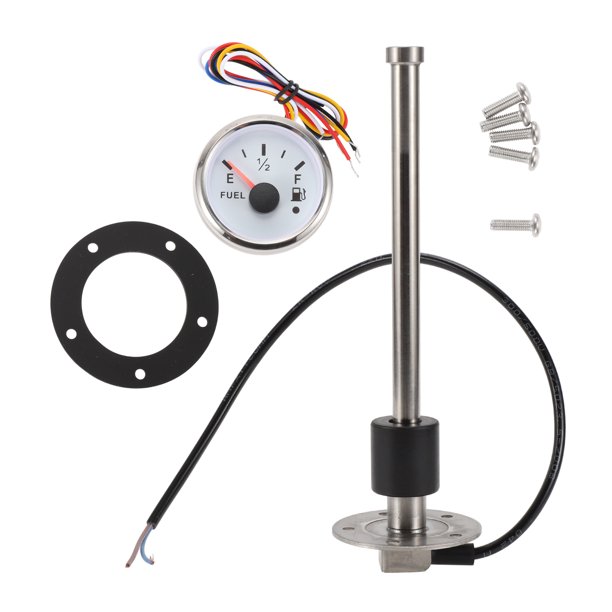 Kit de Unidad de Envío de Combustible y Medidor Unique Bargains Longitud 225mm Unidad de Envío de Combustible para Barcos Unidad de Envío de Combustible Marino Tono Plateado 1 Juego 0-190 Ohm