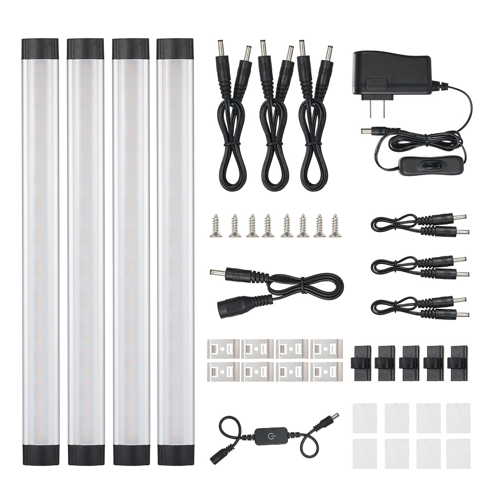 4pcs Under LED Light Lamp Ultrathin Dimmable Brightness