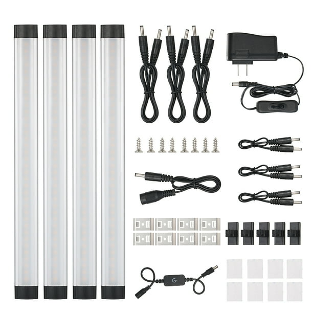 4pcs Under LED Light Lamp Ultrathin Dimmable Brightness