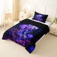 thumbnail image 2 of jejeloiu Colorful Jellyfish Print Twin Comforter Sets,Neon Coral Pattern Bedding Set For Boys,Purple Black,Black Reversible,2 Pieces,1 Comforter and 1 Pillowcase, 2 of 7