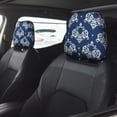 thumbnail image 4 of 2 PCS Car Headrest Cover, Traditional vintage navyblue print Soft Car Seat Head Rest Cover Protector Interior Car Accessories Seat Covers for Cars Truck Auto Only Covers, 4 of 8