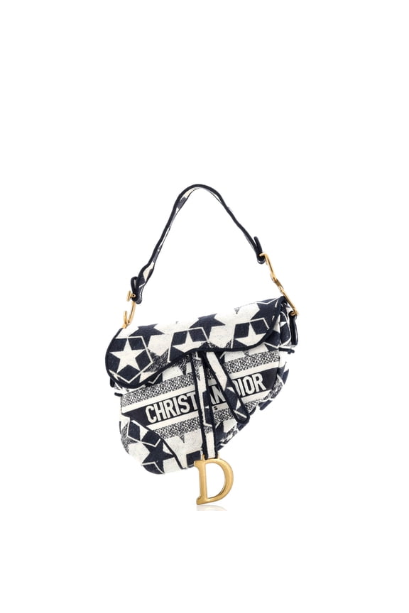 Pre-Owned Saddle Bag Logo Embroidered Canvas Medium By Rebag