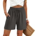 thumbnail image 6 of KPOPLK Running Shorts for Women Quick Dry High Waisted Athletic Short Workout Gym Shorts with Pockets Size M,Dark Gray, 6 of 8