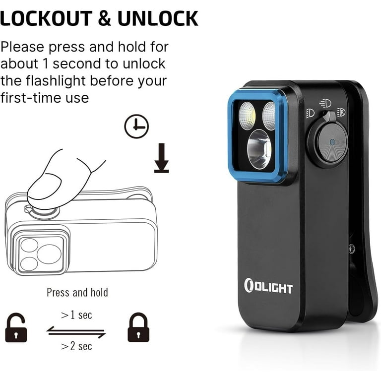 OLIGHT Oclip Pro EDC Flashlight, 500 Lumens, Type-C Charging