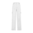 thumbnail image 4 of Sevevn Women's Work Pants Mid Rise Relaxed Straight Leg Cargo Casual Trousers With Multi Pockets White M Spring Tops for Women, 4 of 7