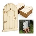 thumbnail image 5 of Arborister 25pcs Unpainted Miniature Wooden Fairy Doors DIY Crafts, 5 of 6