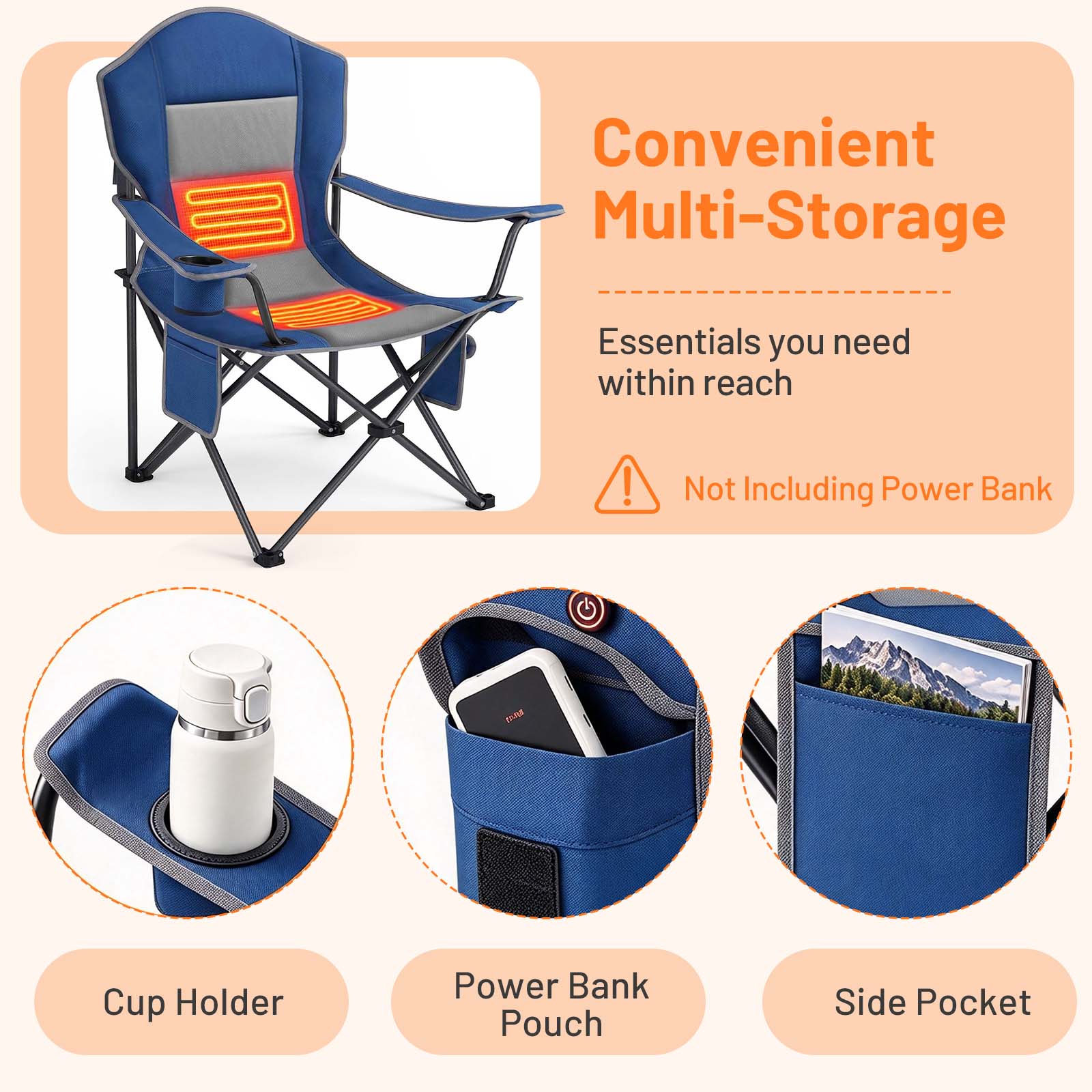 Simenmax Heated Camping Chair with USB Power photo 5
