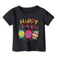 thumbnail image 1 of MIASHUI Haut à Manches Courtes pour Garçons et Filles, T-Shirt Graphique de Pâques, Col Rond d'Été, Noir, 8-9 Ans, 1 of 4