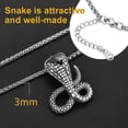 thumbnail image 4 of ChainsProMax Retro Cobra Snake Necklace, Statement Serpent Gothic Jewelry, Stainless Steel/Gold Plated/Black, 4 of 7