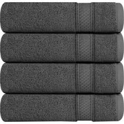 4 Pack 600 GSM Cotton Bath Towels Set 27x54 Inches