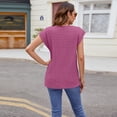 thumbnail image 4 of Giftesty Blouses for Women Dressy Casual Women's Short Sleeved Round Neck Loose Casual Solid Color Top Short Sleeved Round Neck Top/shirt Short Sleeved Round Neck Top/shirt, 4 of 5