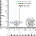 thumbnail image 4 of Halo Floral Engagement Ring Simulated Cubic Zirconia 925 Sterling Silver Size 9, 4 of 5