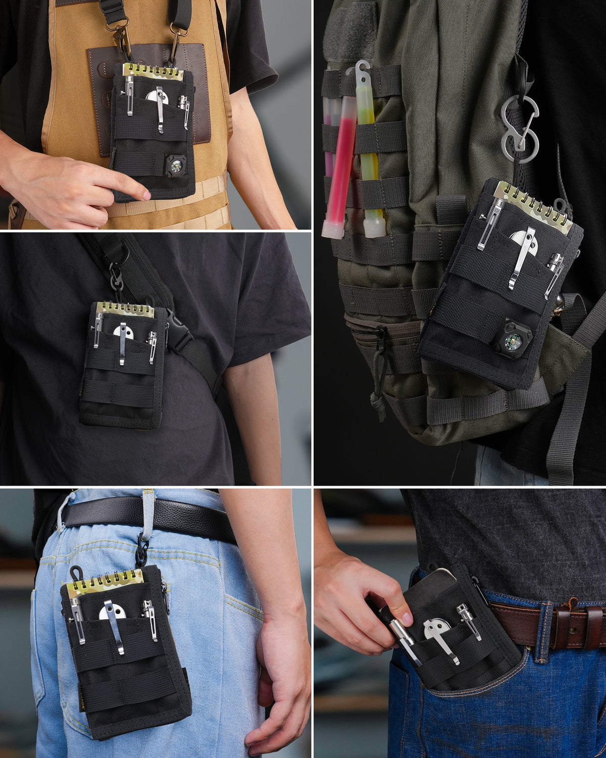 VE36-US  Pocket Organizer, EDC Organizer Pouch with 7 Pockets
