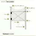 thumbnail image 5 of 46in H x 49.5in W (1 Gate) Zippity Manchester Gate Kit, White Vinyl Picket Fence Gate Kit for Manchester Fence Panels, Gate for Backyard, Patio, Outdoor, & Garden Fence, ZP19019, 5 of 7