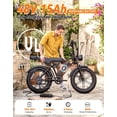 thumbnail image 6 of Jasion Retrovolt Electric Bike for Adults, 750W Motor 48V 15AH Removable Battery E Mountain Bicycle Class 2, 20" Fat Tire Ebike with Speedmoter, UL2849, 6 of 7