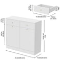 thumbnail image 3 of Trash Storage Cabinet with 2 Drawers, Double Tilt Out Trash Can Cabinet, Hidden Garbage Bin, Free Standing Laundry Sorter Organizer for Kitchen Dining Living Room, Bathroom, White, 3 of 8