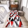 thumbnail image 4 of Abstract Runner Rug for Hallway 2x6ft, Red Black Geometric Modern Design Non Slip Floor Mat Washable Low-Profile Indoor Carpet for Living Room, Bedroom, Dining Room, 4 of 9