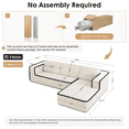 thumbnail image 3 of Vorthio 121" Oversized Modular Sectional Sofa, Cloud Couch with Chaise, L Shaped Boneless Couches for Living Room, No-Assembly (Letf Facing Chaise,White), 3 of 5