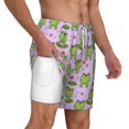 thumbnail image 2 of Balery Happy Frogs1 Mens Swim Trunks Swim Shorts for Men Quick Dry Inseam Beach Shorts with Compression Liner Pocket-Large, 2 of 9